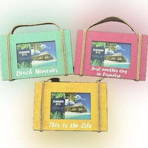 🦋 3/$15 Set of Three Paradise Vacation Picture Frames